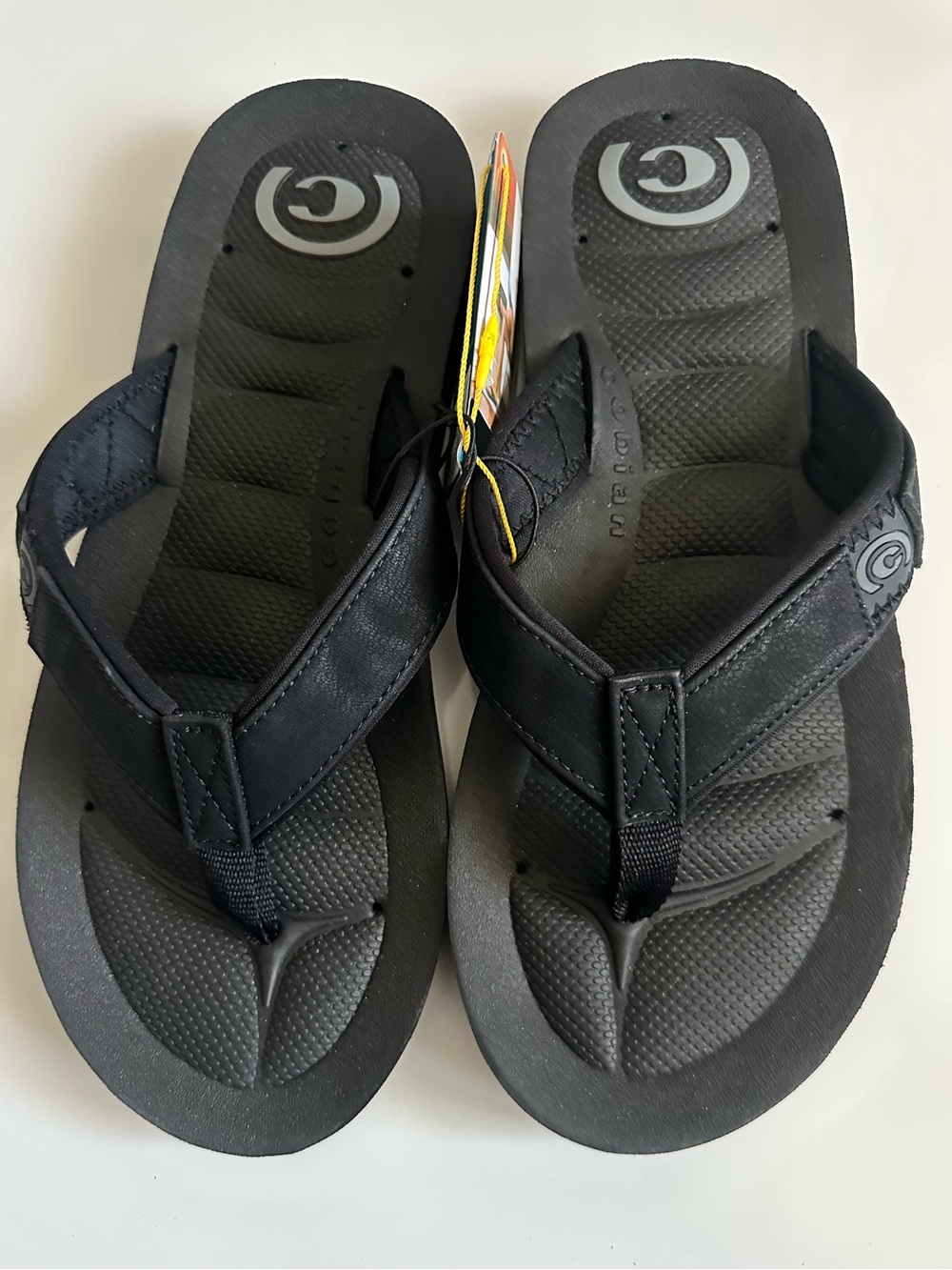 Cobian Men's Black Quilted Strap Flip Flops